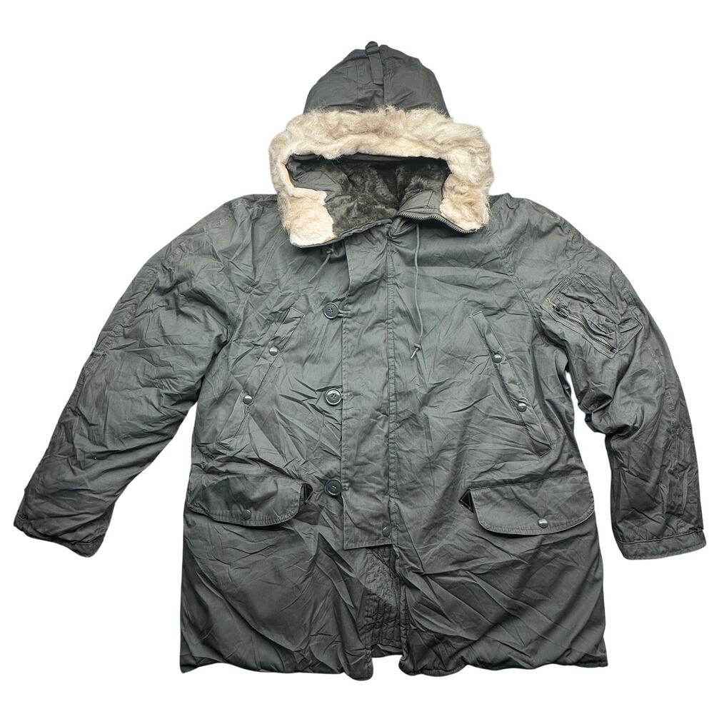 Vintage 1988 Type N-3B US Military Parka Extreme Cold Weather Coat Jacket Large